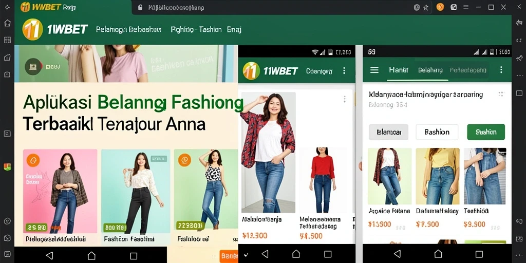 Antarmuka aplikasi 11WBET yang menarik dan fungsional untuk belanja fashion.