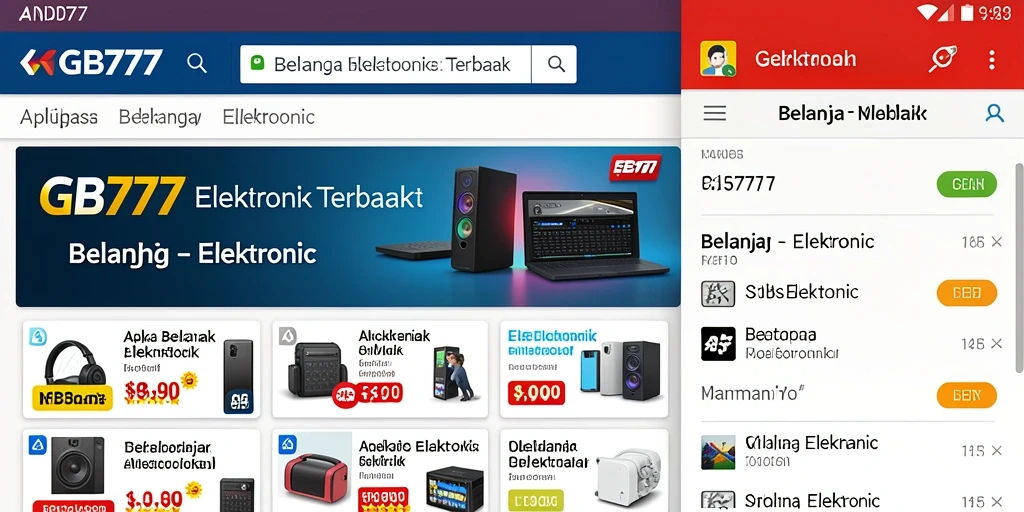 Screenshot GB777 menampilkan antarmuka berbelanja elektronik yang menarik dan fungsional.