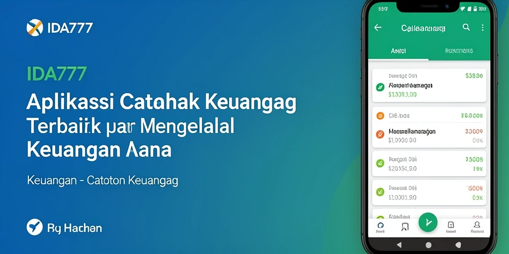 Antarmuka aplikasi IDA777 yang sederhana untuk catatan keuangan.