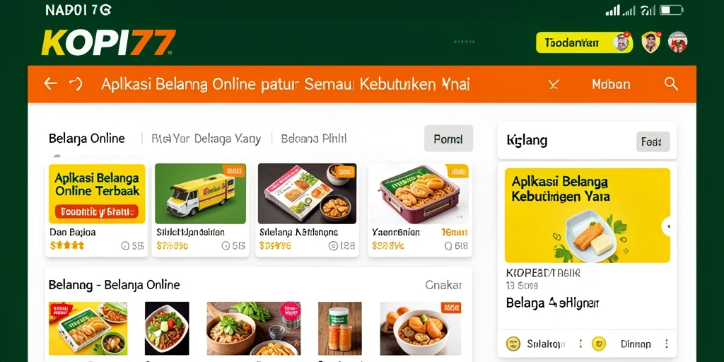 Tampilan antarmuka aplikasi KOPI77 yang menarik dan fungsional.