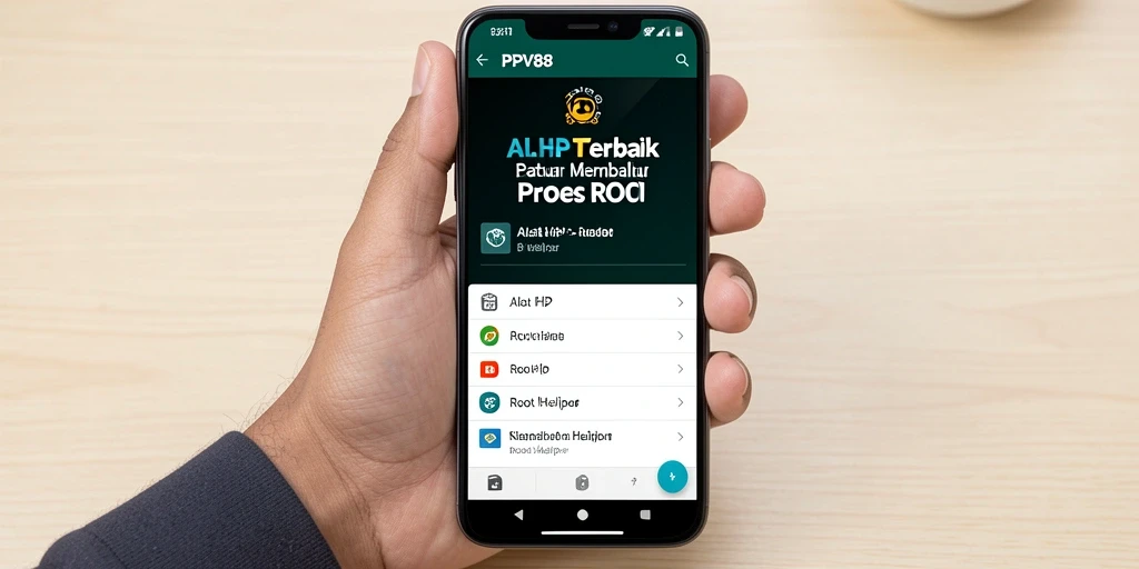 Antarmuka aplikasi PPV88 yang intuitif untuk proses Root Helper.