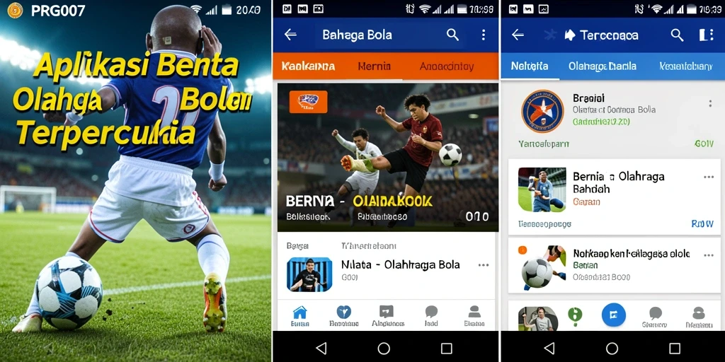 Antarmuka Aplikasi PRG007 Menampilkan Berita Olahraga Bola Terbaru.