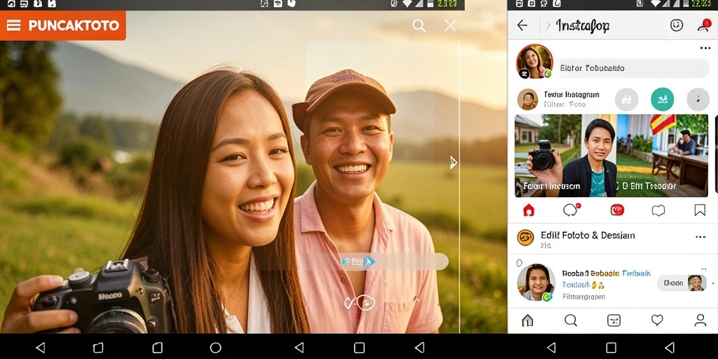 Antarmuka PUNCAKTOTO dengan koleksi filter Instagram yang menarik.